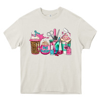 Cream nail hustler coffee cups Heavy Core Tee - Jasminsmagicworld