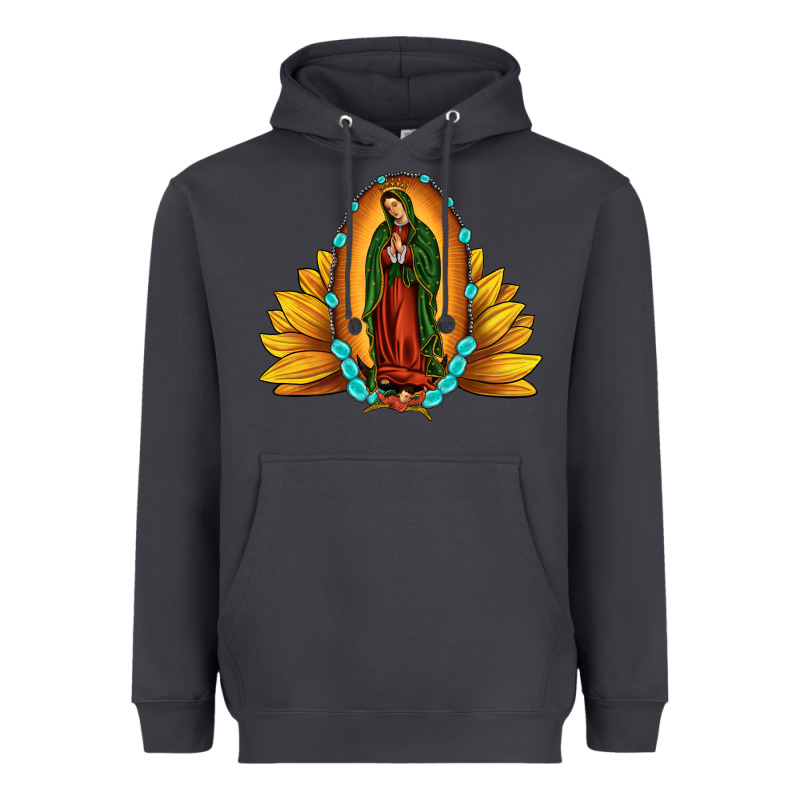Sunflower Our Lady Of Guadalupe Heavyweight Hoodie by JahusDesignShop | Teevron