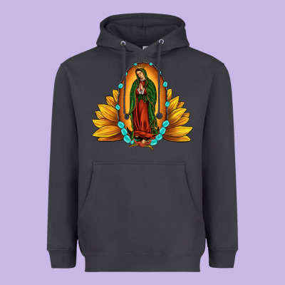 Sunflower Our Lady Of Guadalupe Heavyweight Hoodie Designed By Jahusdesignshop