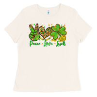 Bone St. Patrick's Day Peace love luck Ladies Tee - OliviaCreatesArt