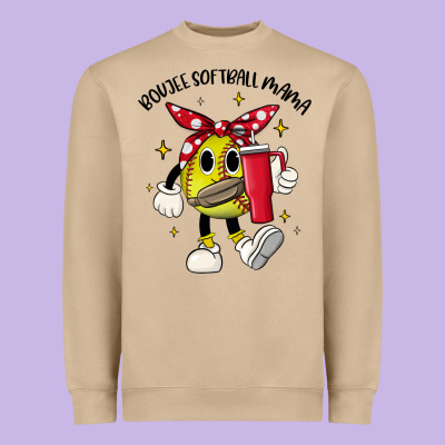 Boujee Softball Mama Heavyweight Sweatshirt Designed By Jahusdesignshop