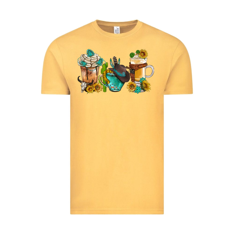 Western Coffee Cups With Sunflower And Gemstone Bbs Vintage Tee by BundleAndBundleShop | Teevron