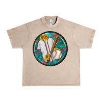 French Oak baseball with sunflower round earrings Urban Heavy Tee - BundleAndBundleShop