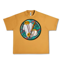 Peanut Butter baseball with sunflower round earrings Urban Heavy Tee - BundleAndBundleShop