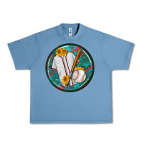 Pebble Blue baseball with sunflower round earrings Urban Heavy Tee - BundleAndBundleShop