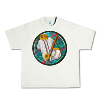 Pistachio baseball with sunflower round earrings Urban Heavy Tee - BundleAndBundleShop