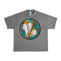 Tornado baseball with sunflower round earrings Urban Heavy Tee - BundleAndBundleShop
