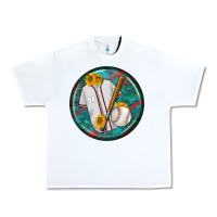 White baseball with sunflower round earrings Urban Heavy Tee - BundleAndBundleShop