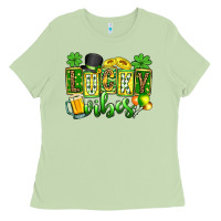 Matcha St. Patrick's Lucky vibes Ladies Tee - OliviaCreatesArt