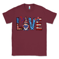 Burgundy 4th Of July love gnome Classic Tee - HowdyJamesFarm