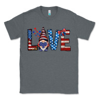 Charcoal Heather 4th Of July love gnome Classic Tee - HowdyJamesFarm