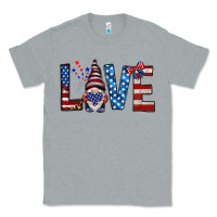 Heather Grey 4th Of July love gnome Classic Tee - HowdyJamesFarm