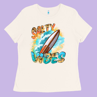 Salty Vibes Ladies Tee Designed By Fadigitalartstudio
