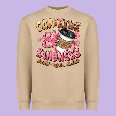 Caffeine And Kindness Brewtiful Blend Heavyweight Sweatshirt Designed By Jahusdesignshop