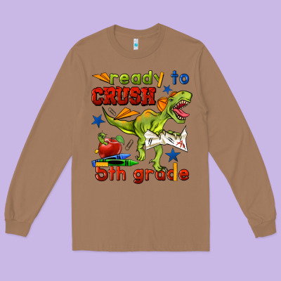 Ready To Crush 5th Grade Long Sleeve Tee Designed By Bundleandbundleshop