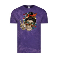 Cloud Purple American Mother skull Mother's Day Vintage Tee - FaDigitalArtStudio