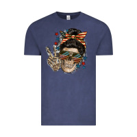 Vintage Denim American Mother skull Mother's Day Vintage Tee - FaDigitalArtStudio