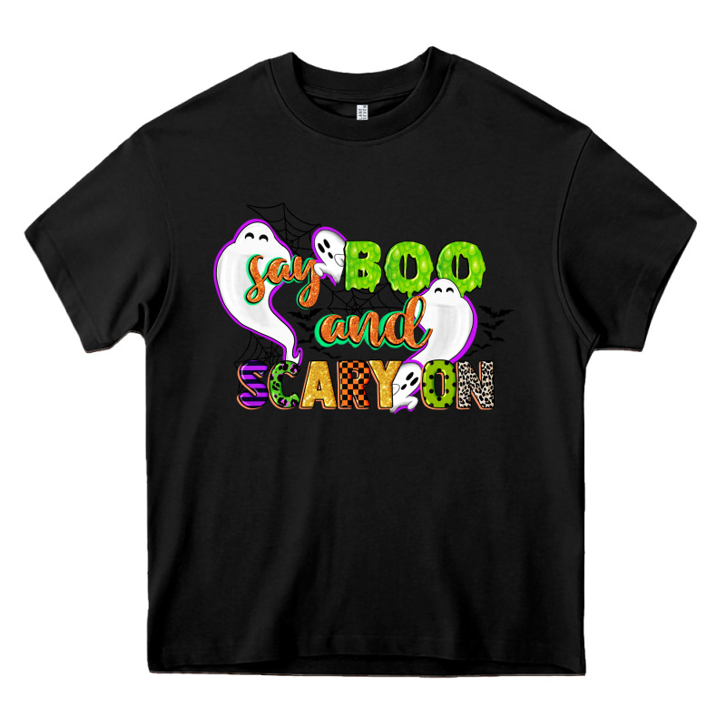 Say Boo And Scary On Heavy Core Tee by CowGirlArtShop | Teevron