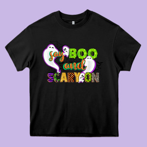 Say Boo And Scary On Heavy Core Tee Designed By Cowgirlartshop