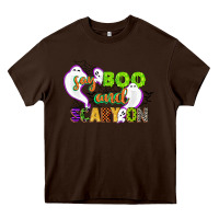 Chocolate Brown say boo and scary on Heavy Core Tee - CowGirlArtShop