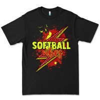 Black Softball vibes lightning bolt Premium Tee - HowdyJamesFarm