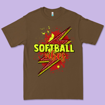 Softball Vibes Lightning Bolt Premium Tee Designed By Howdyjamesfarm