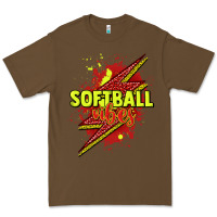 Cacao Softball vibes lightning bolt Premium Tee - HowdyJamesFarm