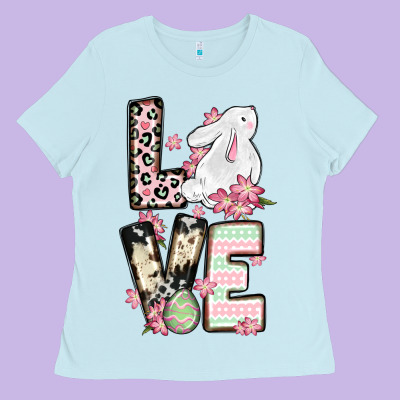 Love Easter Bunny Ladies Tee Designed By Oliviacreatesart