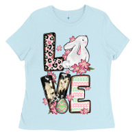 Baby Blue Love Easter bunny Ladies Tee - OliviaCreatesArt