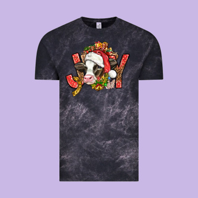 Joy Christmas With Cow Bbs Vintage Tee Designed By Bundleandbundleshop