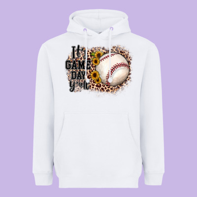 It's Game Day Y'all Baseball Heavyweight Hoodie Designed By Jahusdesignshop
