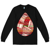 Black african fabric pattern teardrop earrings 3 Long Sleeve Tee - BundleAndBundleShop