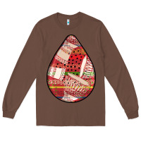 Chestnut african fabric pattern teardrop earrings 3 Long Sleeve Tee - BundleAndBundleShop