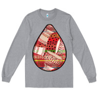 Heather Grey african fabric pattern teardrop earrings 3 Long Sleeve Tee - BundleAndBundleShop