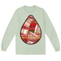 Matcha african fabric pattern teardrop earrings 3 Long Sleeve Tee - BundleAndBundleShop