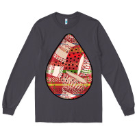 Smoke african fabric pattern teardrop earrings 3 Long Sleeve Tee - BundleAndBundleShop