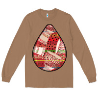 African Fabric Pattern Teardrop Earrings 3 Long Sleeve Tee | Teevron
