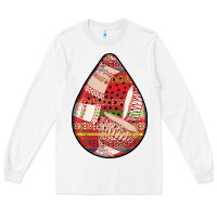 White african fabric pattern teardrop earrings 3 Long Sleeve Tee - BundleAndBundleShop