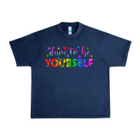 Navy Western Dare To Be Yourself LGBTQ Urban Heavy Tee - BundleAndBundleShop