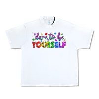 White Western Dare To Be Yourself LGBTQ Urban Heavy Tee - BundleAndBundleShop
