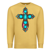 Antique Gold gemstone cross Premium Sweatshirt - JahusDesignShop