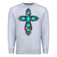 Heather Grey gemstone cross Premium Sweatshirt - JahusDesignShop