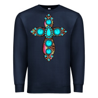 Navy gemstone cross Premium Sweatshirt - JahusDesignShop