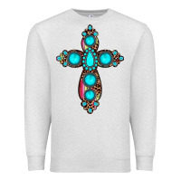 Oatmeal Heather gemstone cross Premium Sweatshirt - JahusDesignShop