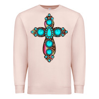 Pale Pink gemstone cross Premium Sweatshirt - JahusDesignShop