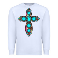 White gemstone cross Premium Sweatshirt - JahusDesignShop