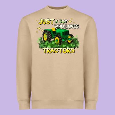 Just A Boy Who Loves Tractors Heavyweight Sweatshirt Designed By Jahusdesignshop