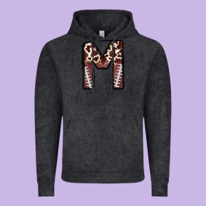 Name Footballcow Print Letter M Vintage Hoodie Designed By Cowhidedigitalart