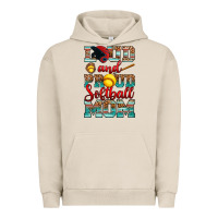 Pigment French Oak loud and proud softball mom Urban Hoodie - RanaPortraitStore