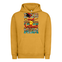 Pigment Peanut Butter loud and proud softball mom Urban Hoodie - RanaPortraitStore